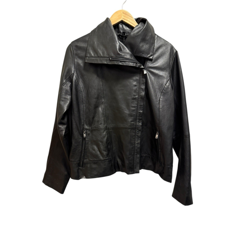 Bod & Christensen Rebecca Black Leather Moto Jacket‎ Women’s Size XL NWOT